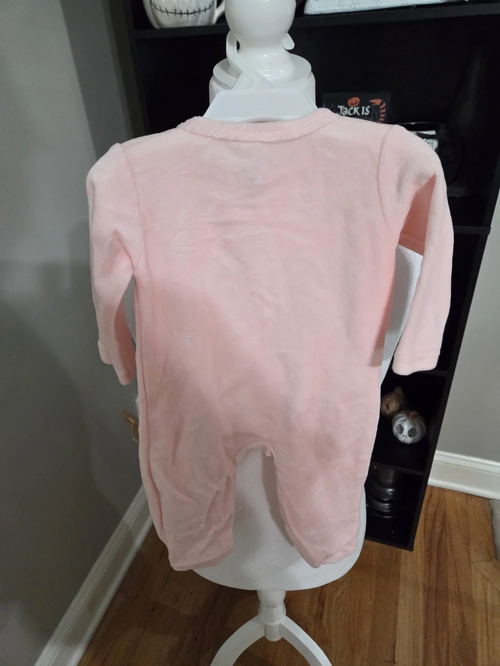 chick pea Pink Bear Embroidered Footed One-Piece